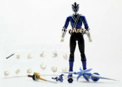Bandai LOOSE Blue From S.H. Figuarts Power Rangers Super Samurai Metallic Coating Deluxe Action Figure Set SDCC 2013